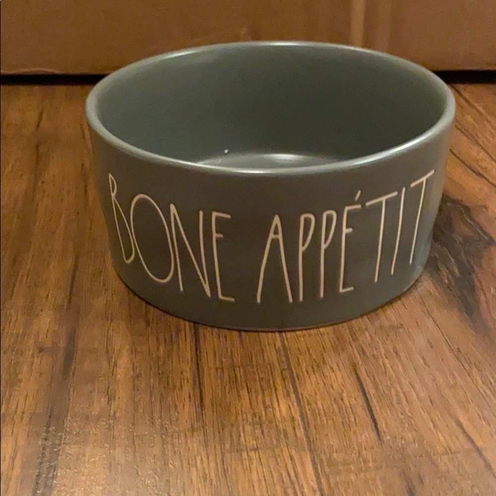 Rae Dunn grey Bone appétit dog bowl
